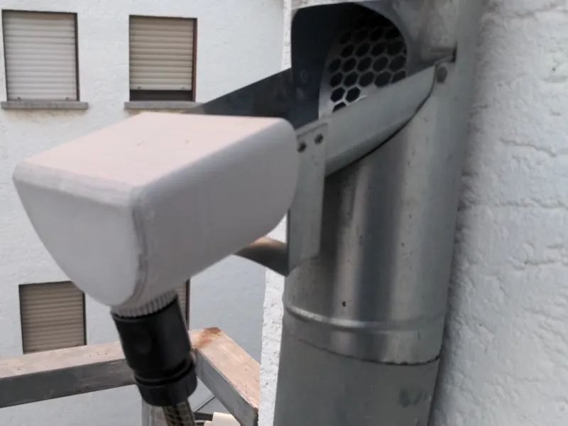 Regenrohr auf Gardena Adapter