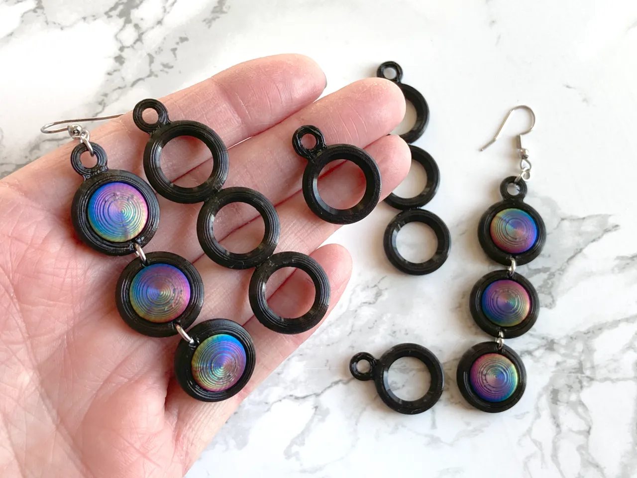 Round Link Choker & Earrings Interchangeable Gems view 4