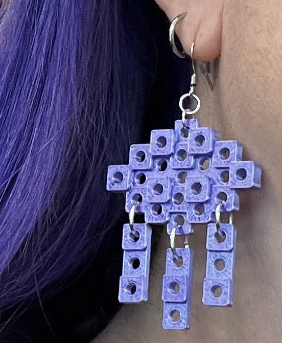 Abstract Earrings / Necklace: Cube Designs view 2