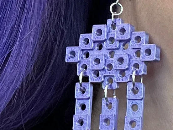 Abstract Earrings / Necklace: Cube Designs