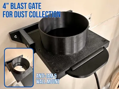 4 in Anti-Jam Blast Gate + Wall Mount