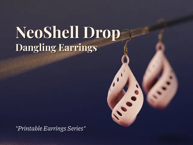 NeoShell Drop - Futuristic Dangling Earrings