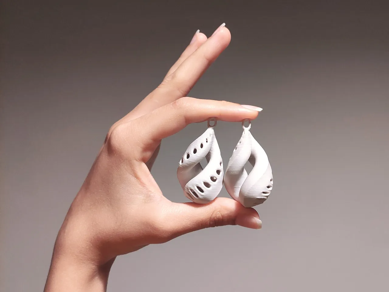 NeoShell Drop - Futuristic Dangling Earrings view 4