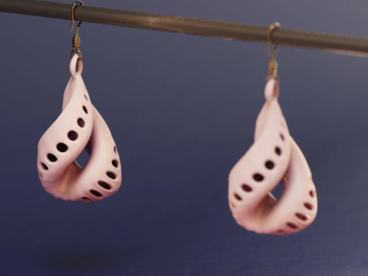 NeoShell Drop - Futuristic Dangling Earrings view 3