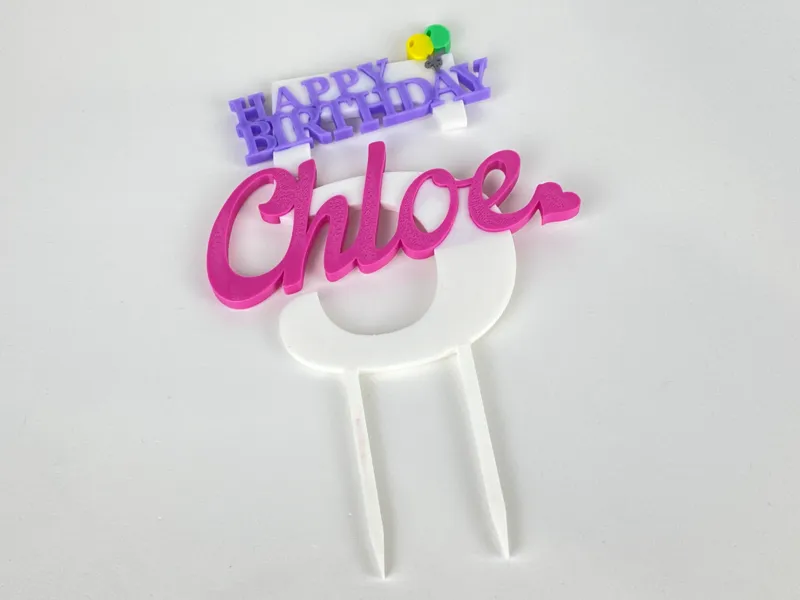 Personalized Chloe Name 5th Birthday Cake Topper