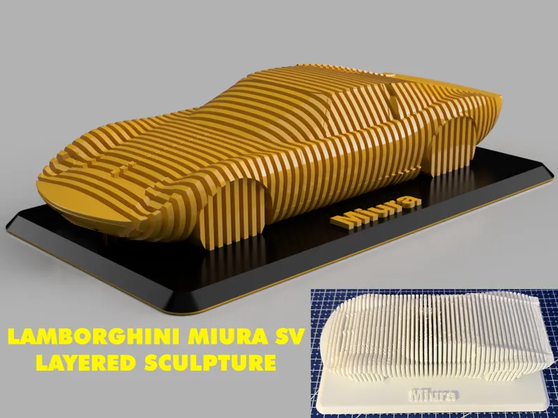 Lamborghini Miura SV Layered Sculpture