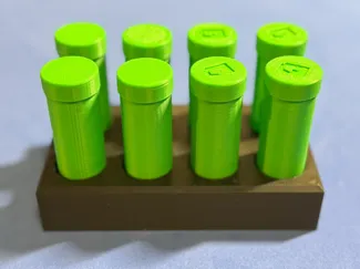 18650 Tube Holders with Caps (x8) and Stand
