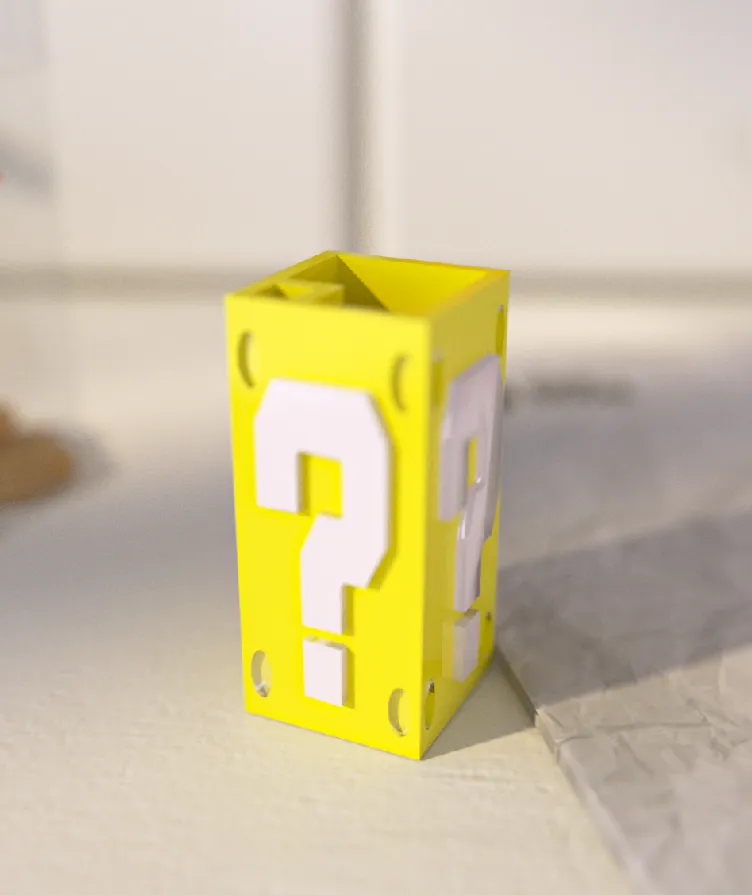 Mario Question Block Bathroom Organizer