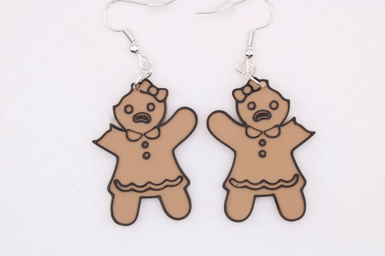 Gingerbread man Earrings view 3