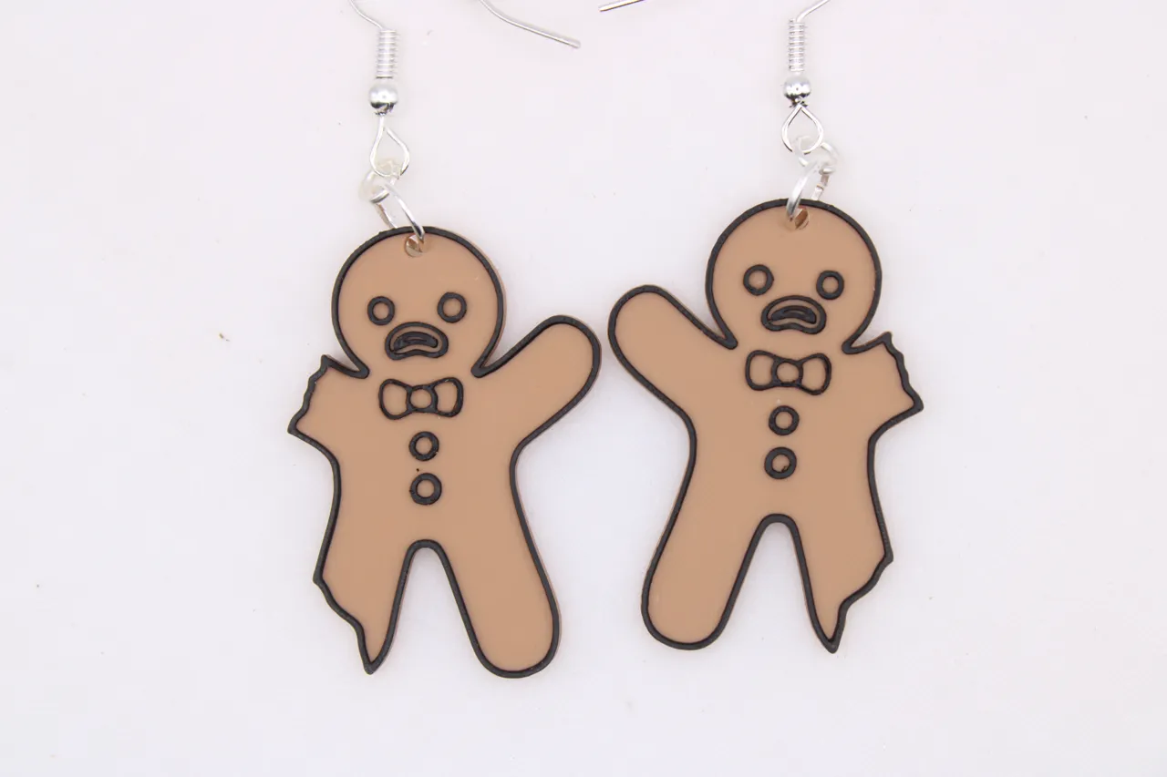 Gingerbread man Earrings view 4