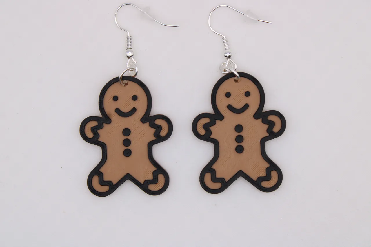 Gingerbread man Earrings view 2