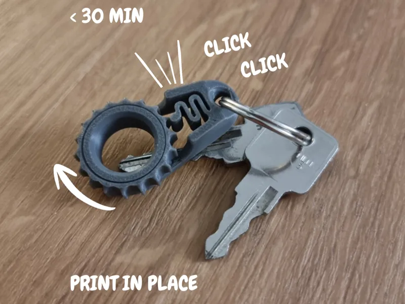 Print-in-Place Click Keychain Fidget