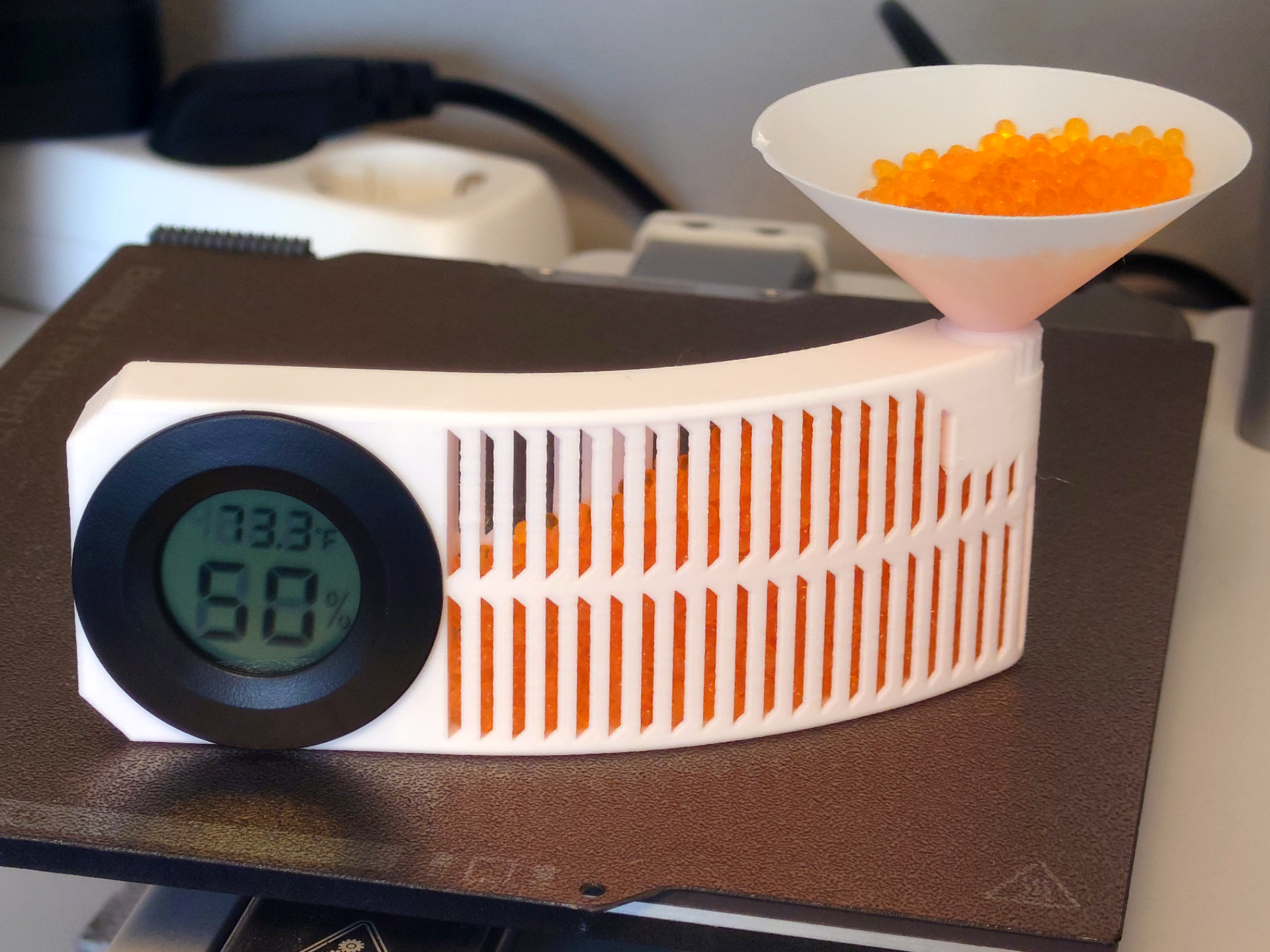 Slim Silica Gel Container with Hygrometer