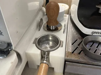 Coffee stand tamping station for 58mm portafilter