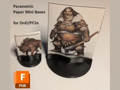 Parametric Bases for TTRPG Paper Minis - DnD/PF2e