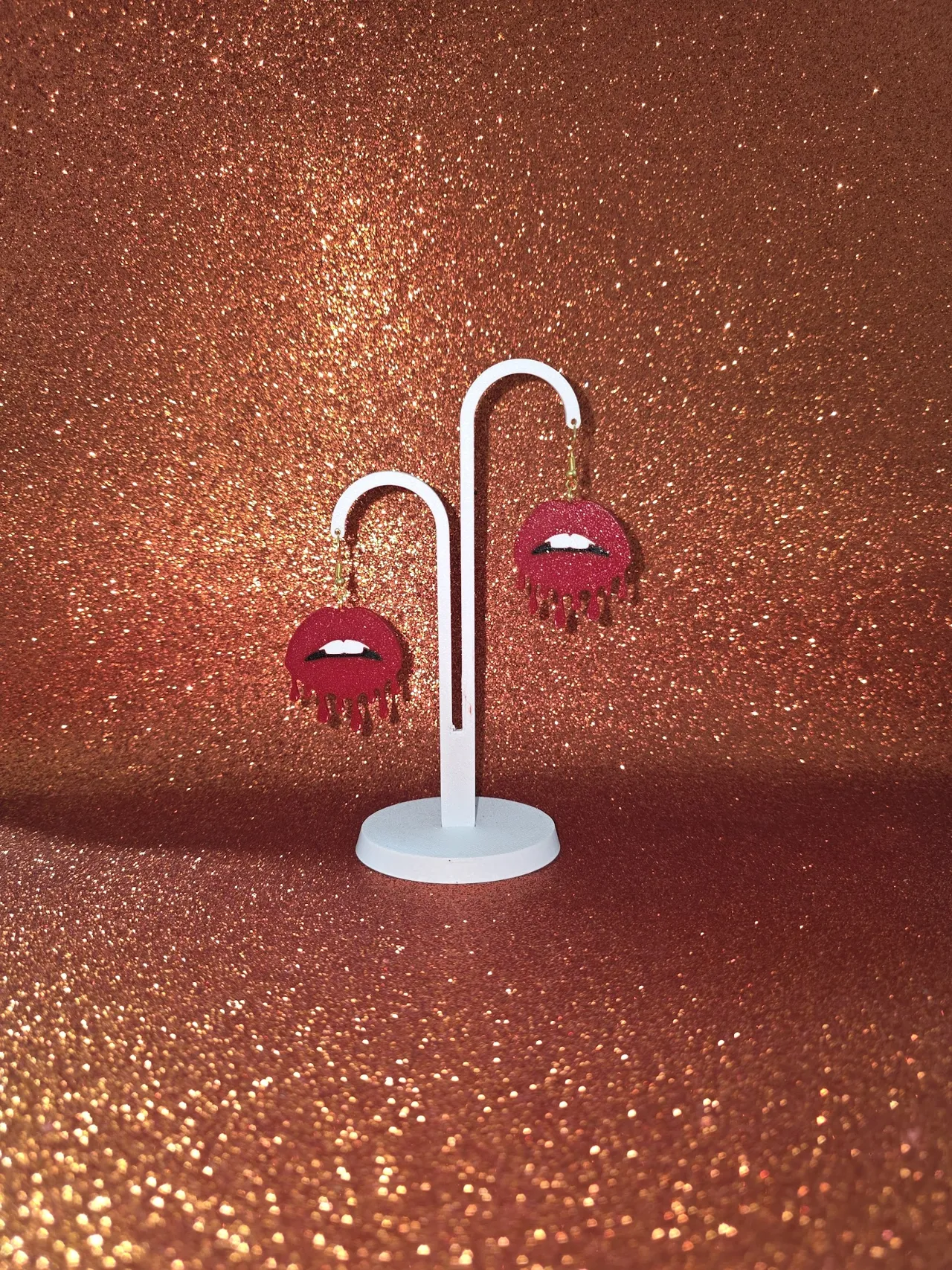 Blood mouth earrings view 3