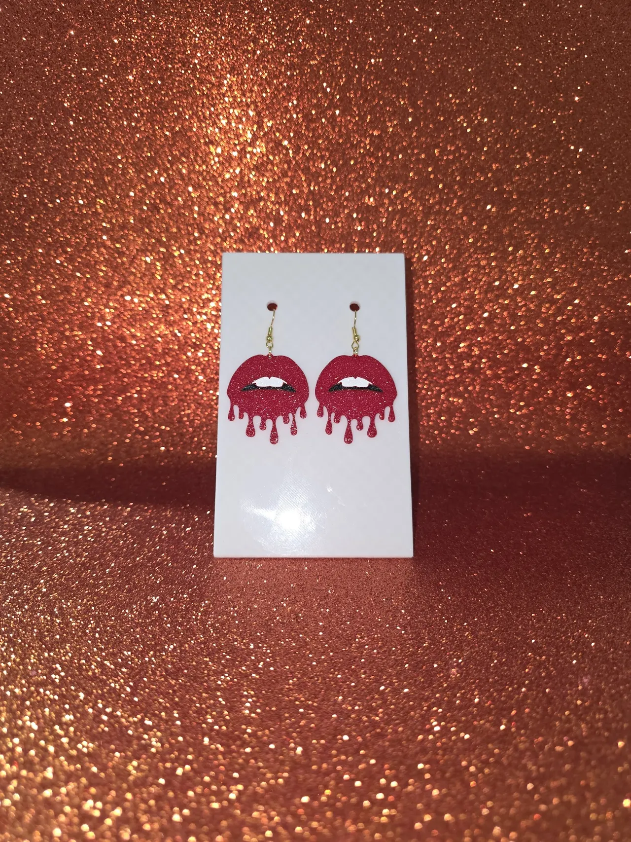 Blood mouth earrings view 2
