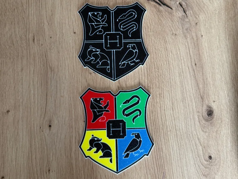 Logo maisons Poudlard "2 profils N&B ou Couleur" 