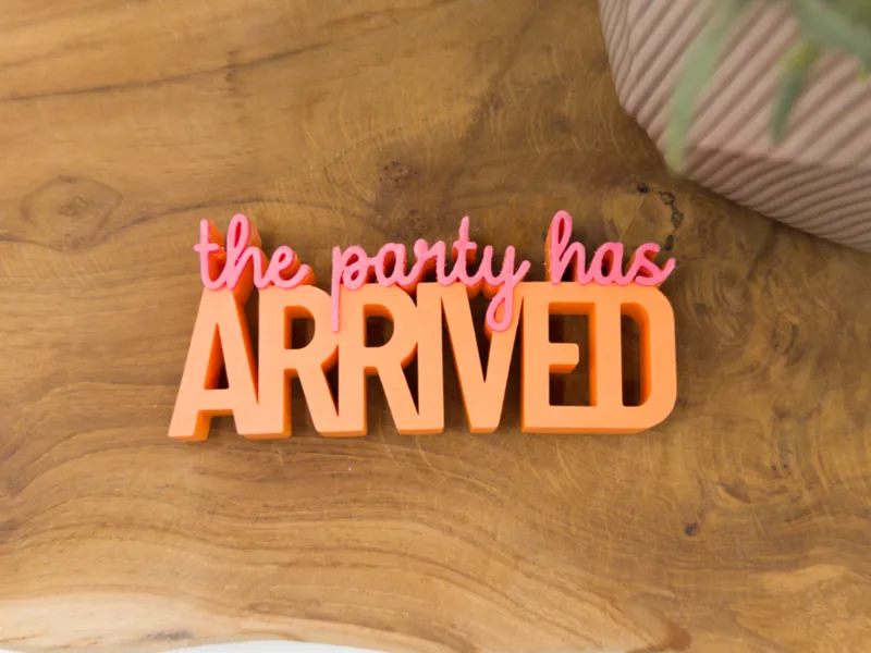 The Party has arrived | 3D Schriftzug | Party Deko