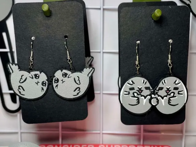 Playful Seal Earrings-Hand Designed 2D Art Jewelry