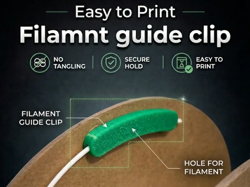 Filament Guide Clip for Cardboard Spool|Easy Print