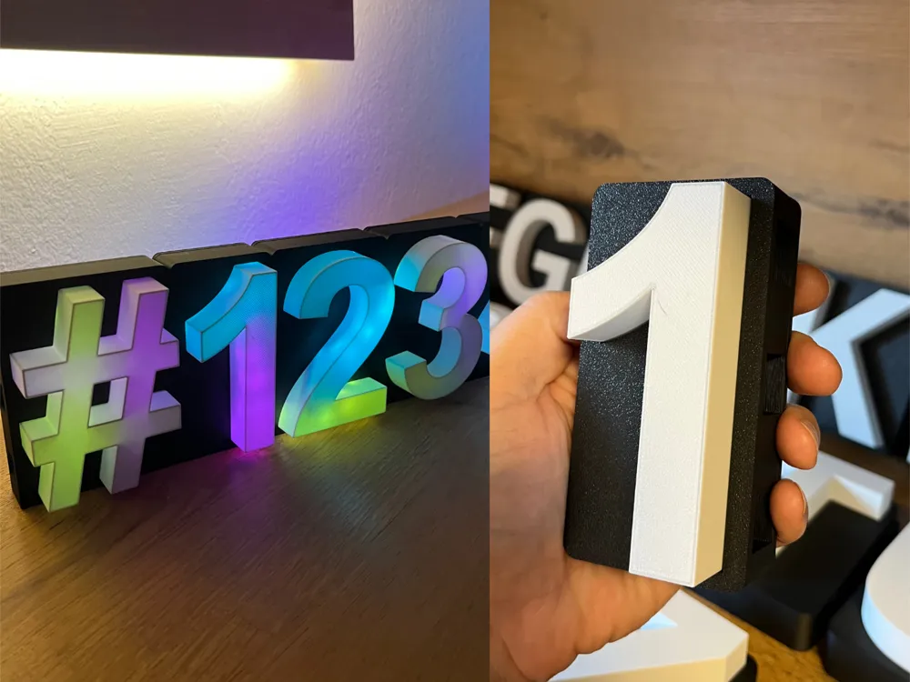 3D Number “1” – modular, LED-ready & 0–9 series - Free 3D Print Model ...