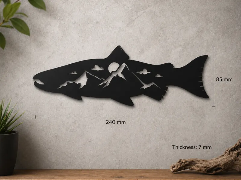 Mountain Trout Wall Art | 240x85mm | 7mm Thick