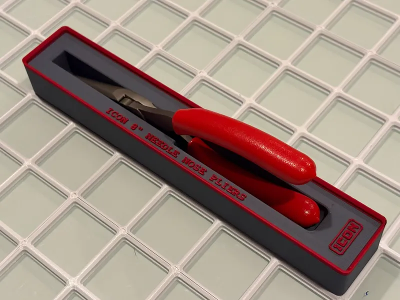 Icon 8" Needle Nose Pliers Gridfinity Bin