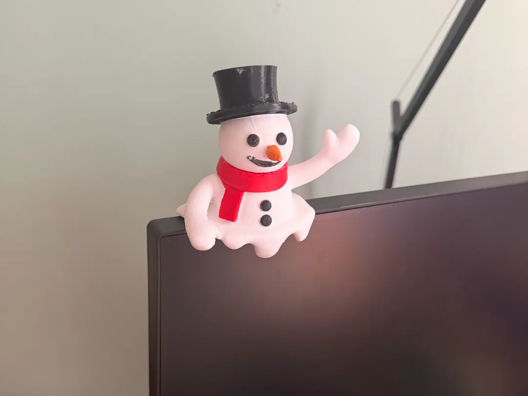 Melting Snowman Monitor Buddy – Christmas (NO AMS) - Free 3D Print ...