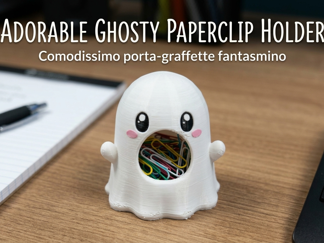 Adorable Ghosty Paperclip Holder