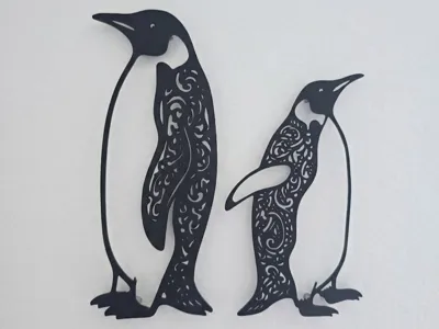 Delicate Penguin Duo Wall Art