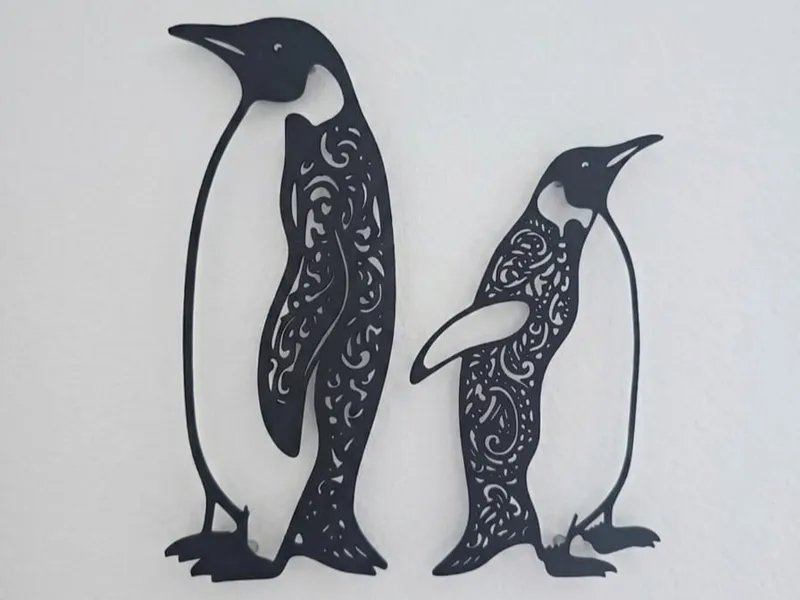 Delicate Penguin Duo Wall Art