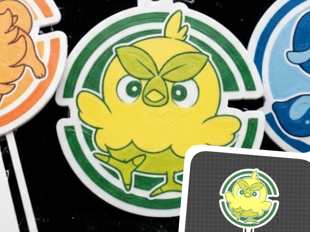 Browt Grass Pokemon Bookmark and Keychain