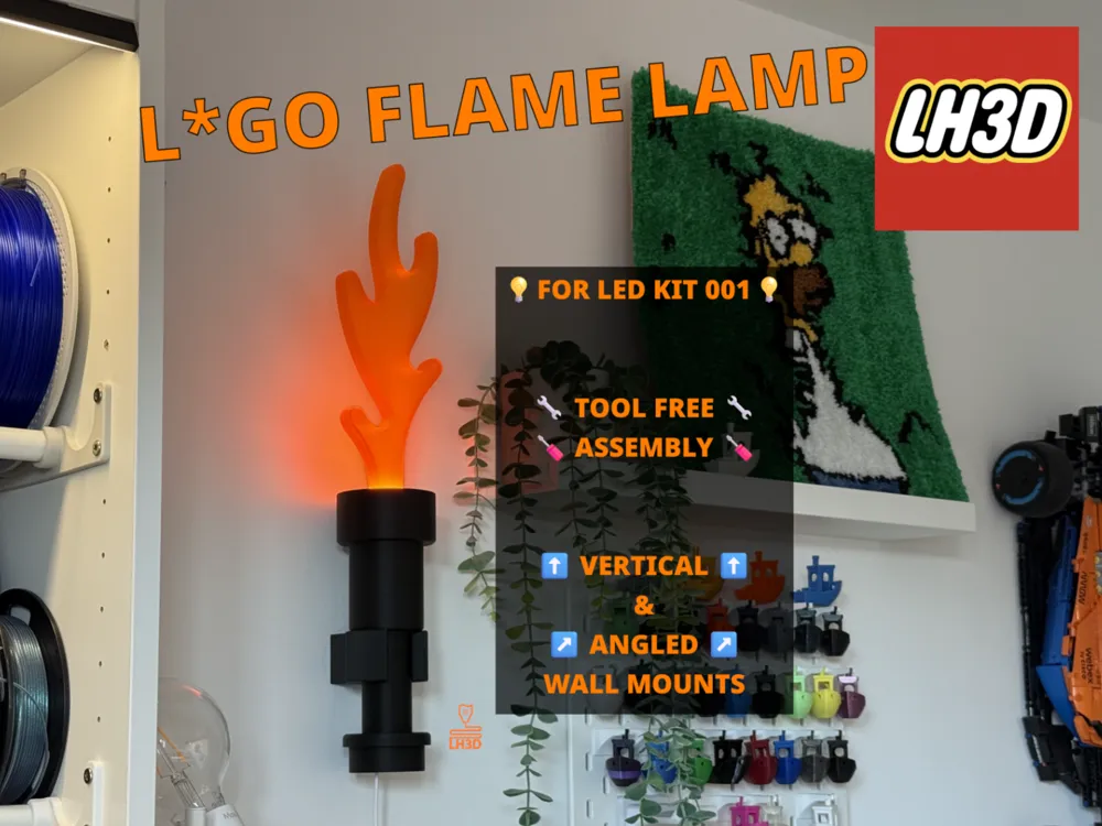 Halloween Flame Lamp Wall Decoration - LED Kit 001 by LH3D MakerWorld ...