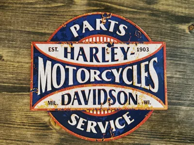 Vintage sign Harley Davidson Motorcycles Hueforge