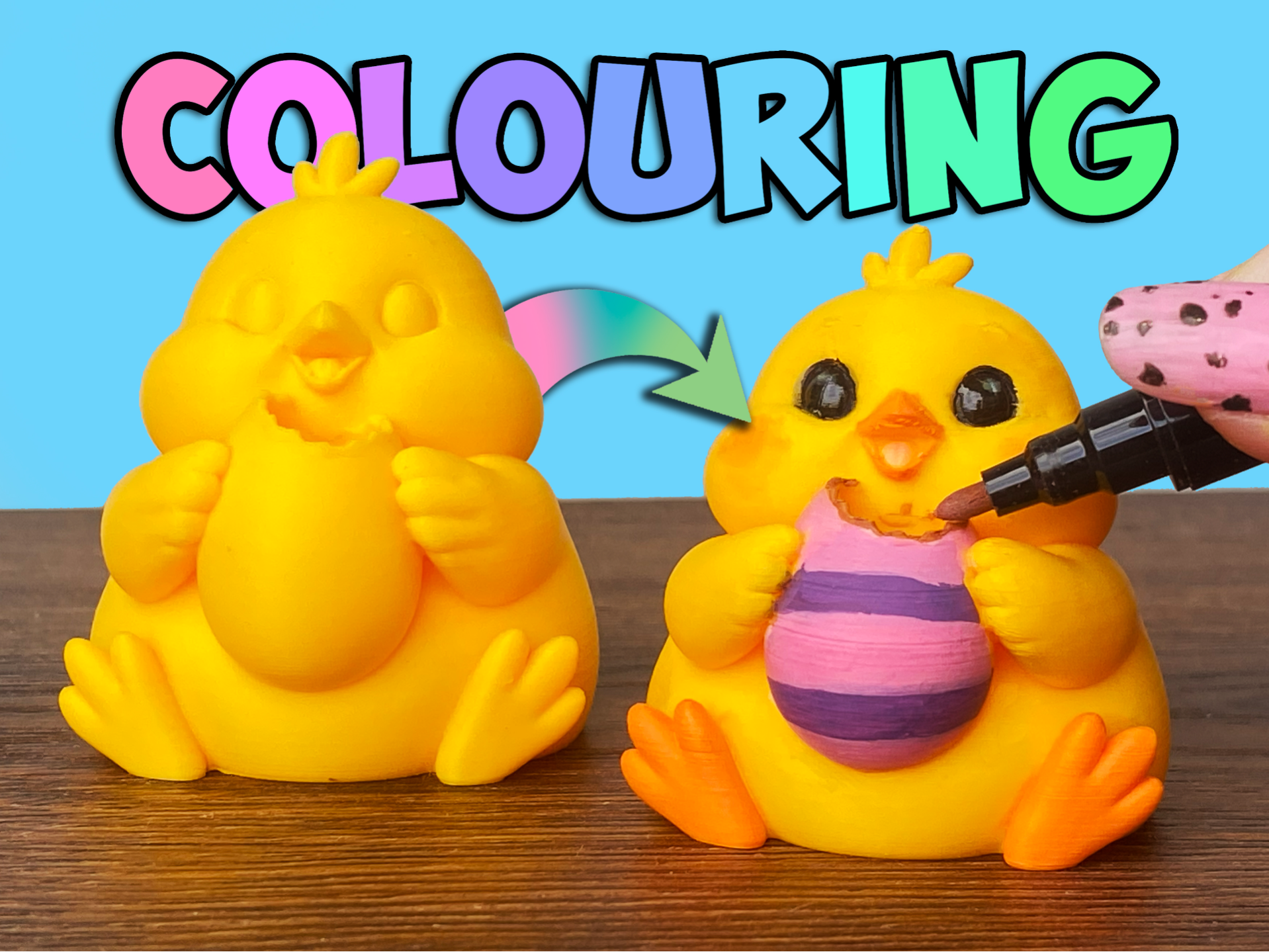 Easter Chubby Chick - Paintable 3D Model