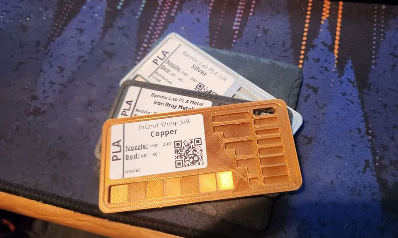 Dak's Labeled Filament Swatch