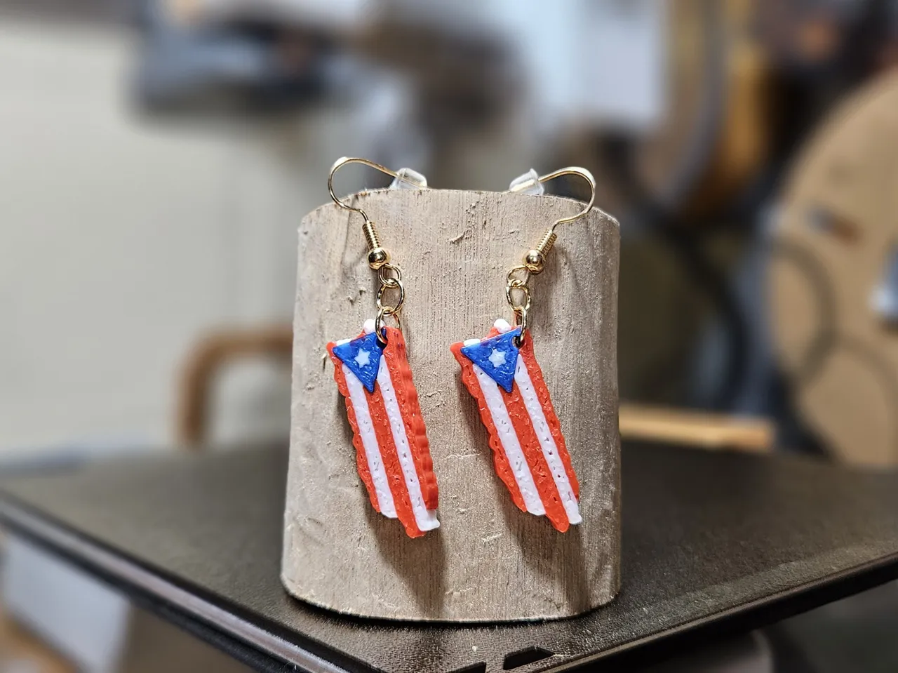 Puerto Rican Flag Earrings view 4