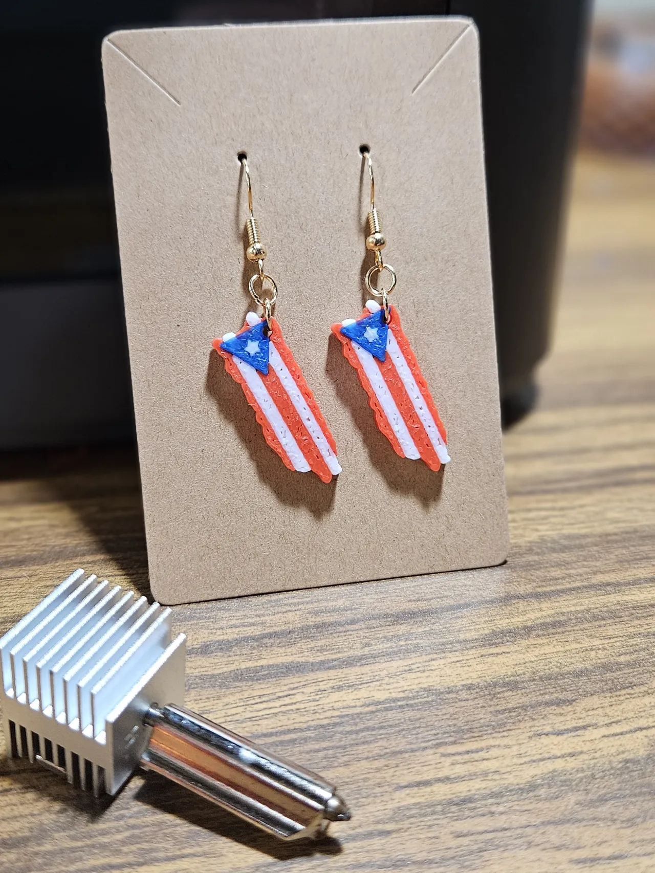 Puerto Rican Flag Earrings view 3