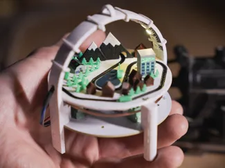 Extremely Tiny Model Train Christmas Ornament