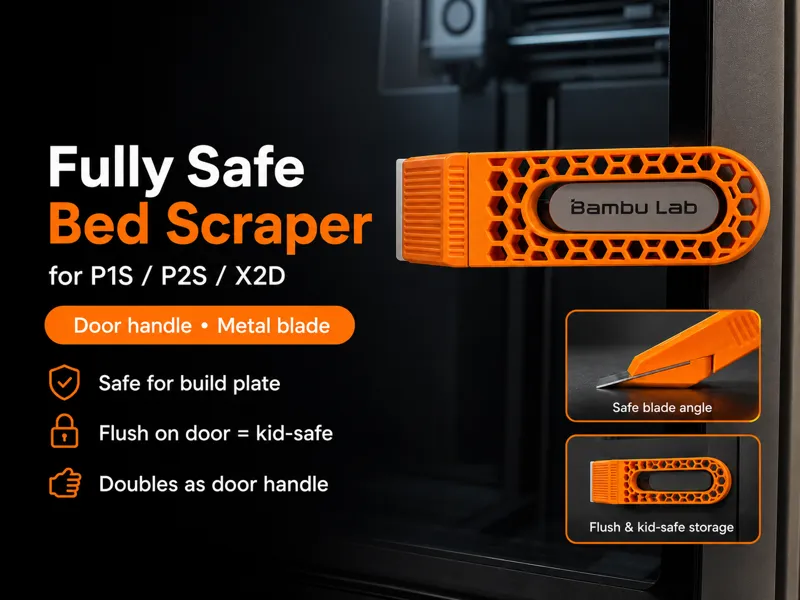 Fully Safe Bed Scraper (+ Door Handle) P1S/P2S/X2D