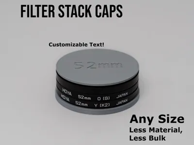 Customizable Lens Filter Stack Caps