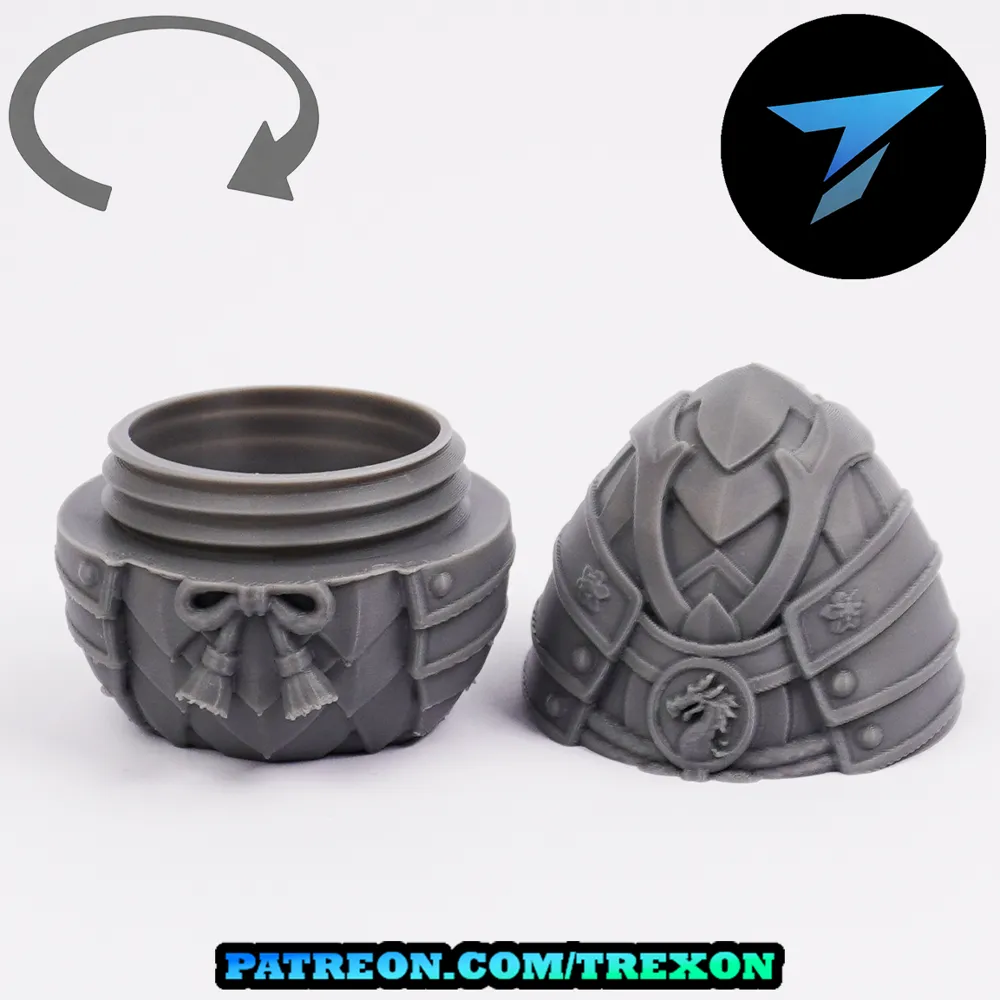 Samurai Dragon Egg Box with Twist Lock - Free 3D Print Model - MakerWorld