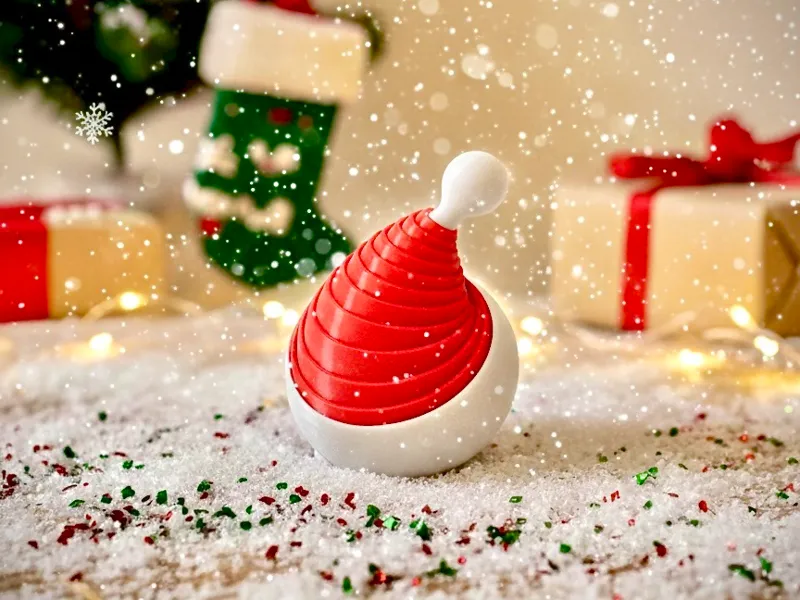 Collapsible Santa Cap hat - Christmas Fidget Prop