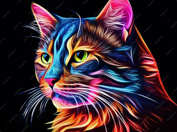Neon Cat CMYK Lithophane