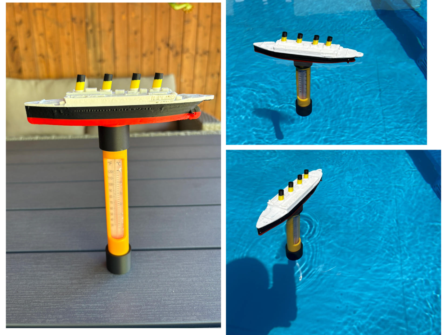 Titanic pool thermometer holder