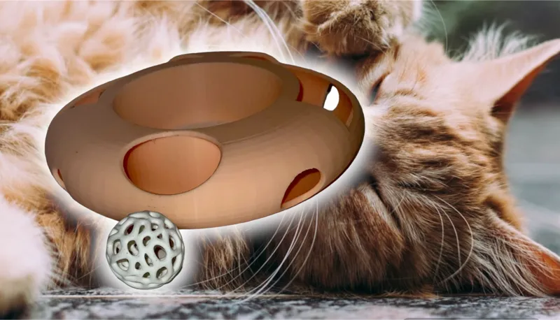 Cat Track Ball Toy Game 3D Printed Marble Run