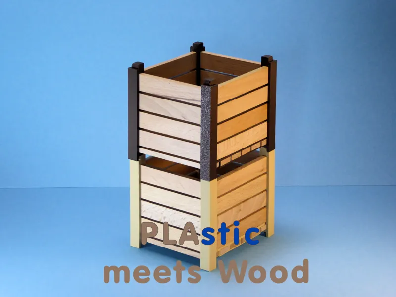 PLAstic Meets Wood - with toy building blocks V1