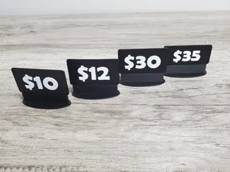 Customizable Vendor Price Tags With Stands