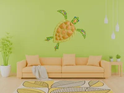 Geometric Sea Turtle wall art